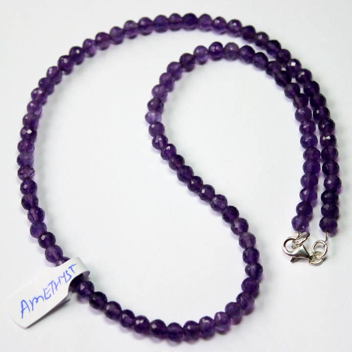 Halsketting van amethist in 925 zilver Verschluss Facettiert voor wholesale door BKGEMS
