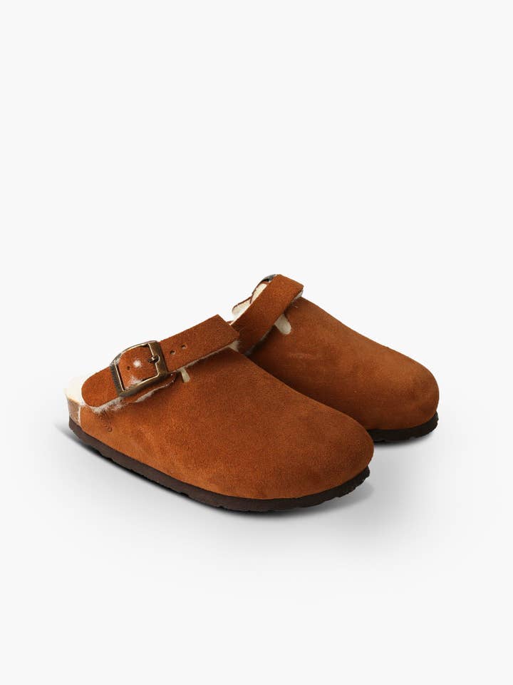 GENUINS - Wholesale Slippers - Kids - SHETLAND VELOUR WOOL ALMOND3