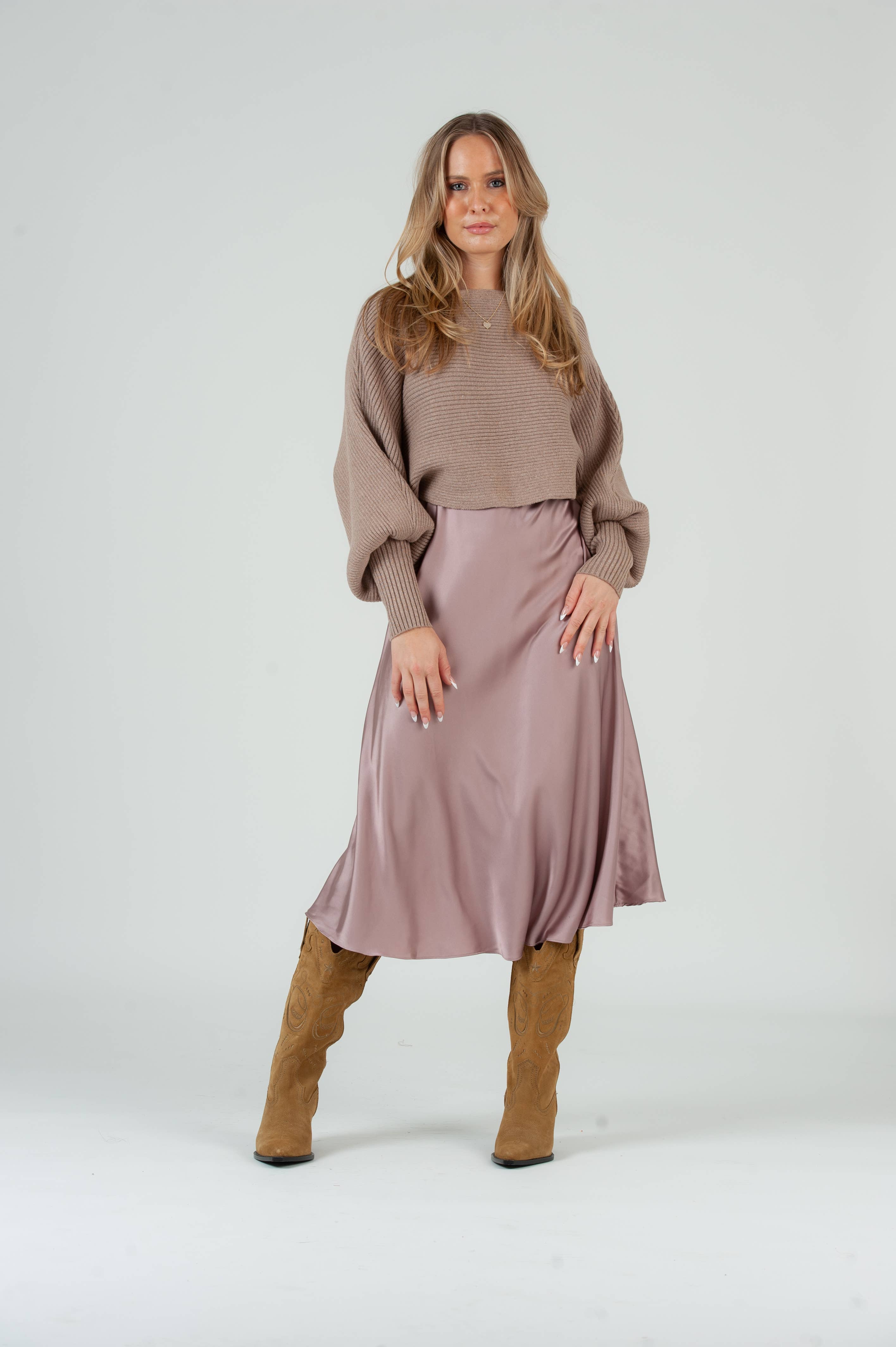 Lucca Couture - Vente Robe – femme - Robe nuisette midi en satin Pré-automne13