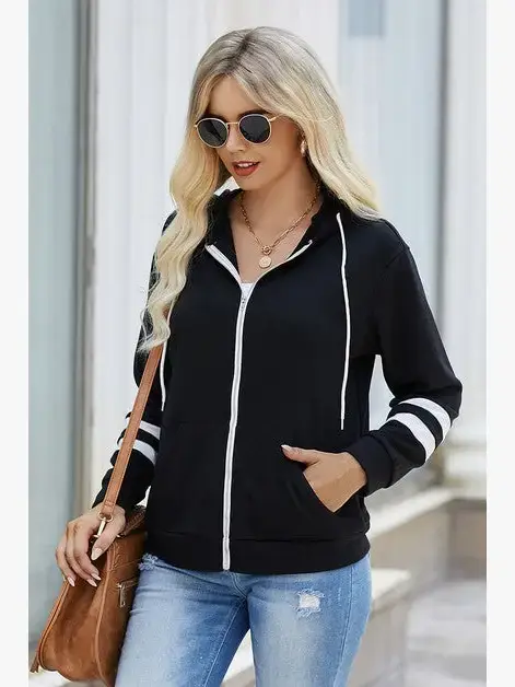 Supreme Fashion - Vendita all'ingrosso Felpa con cappuccio - Donna - Felpa con cappuccio ampia a maniche lunghe con cerniera.14