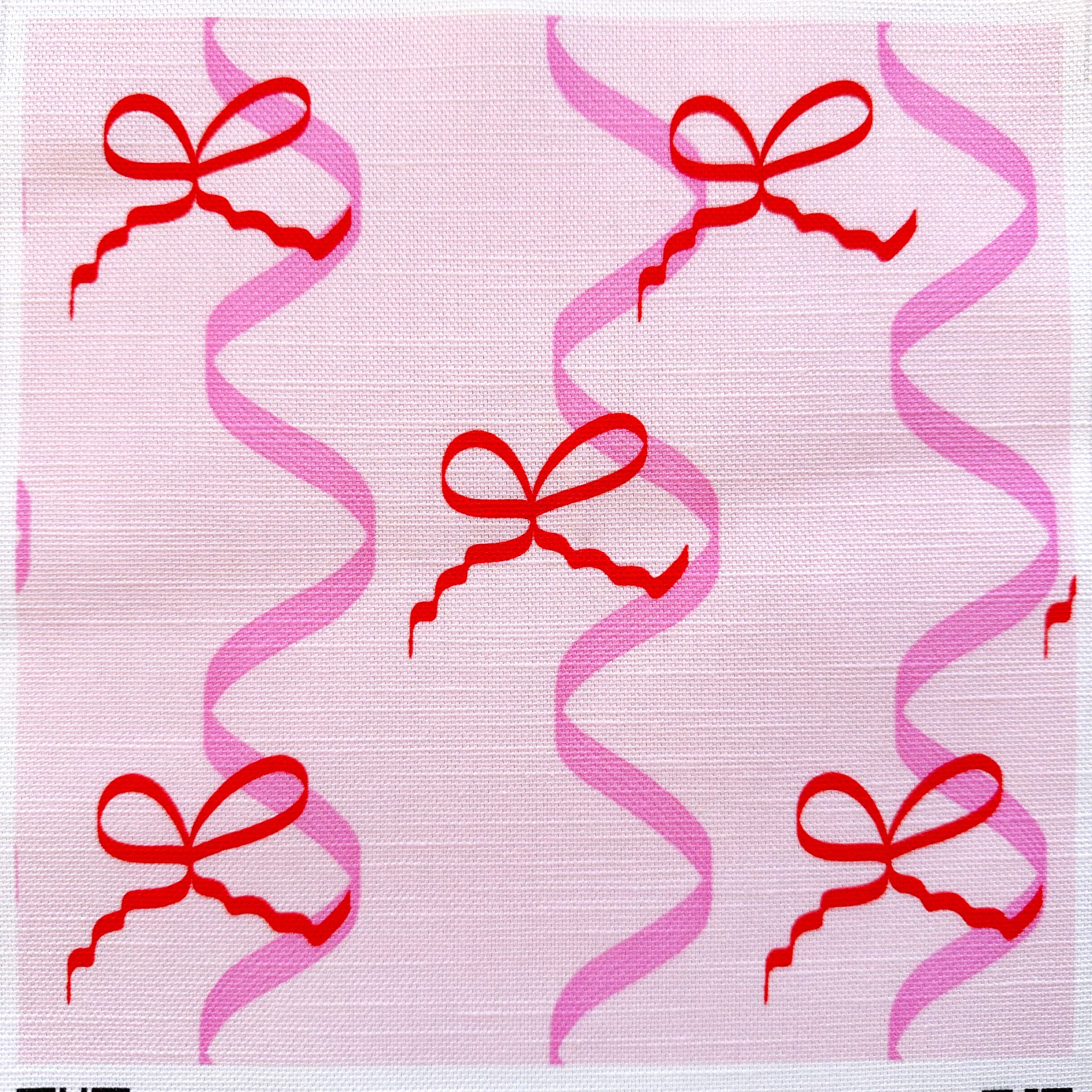 Sorbet Dreams – wholesale Fabric – ‘Mad about the Bows’ fabric with bows and ribbons in pink and red1
