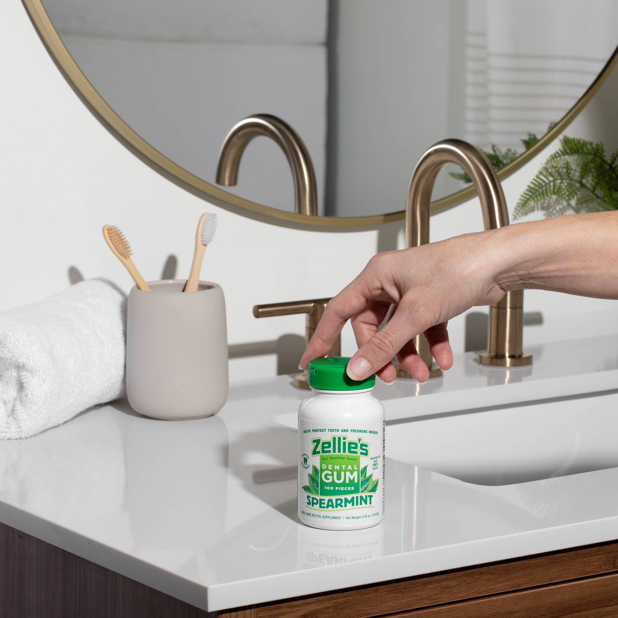 Zellie's - Wholesale Chewing Gum - Zellie's Xylitol Dental Gum - Spearmint 100ct Jar5