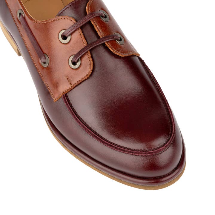 Embassy London – wholesale Boat shoes – Women’s – Boatie - Brown Mix - Women's leather boat shoe6