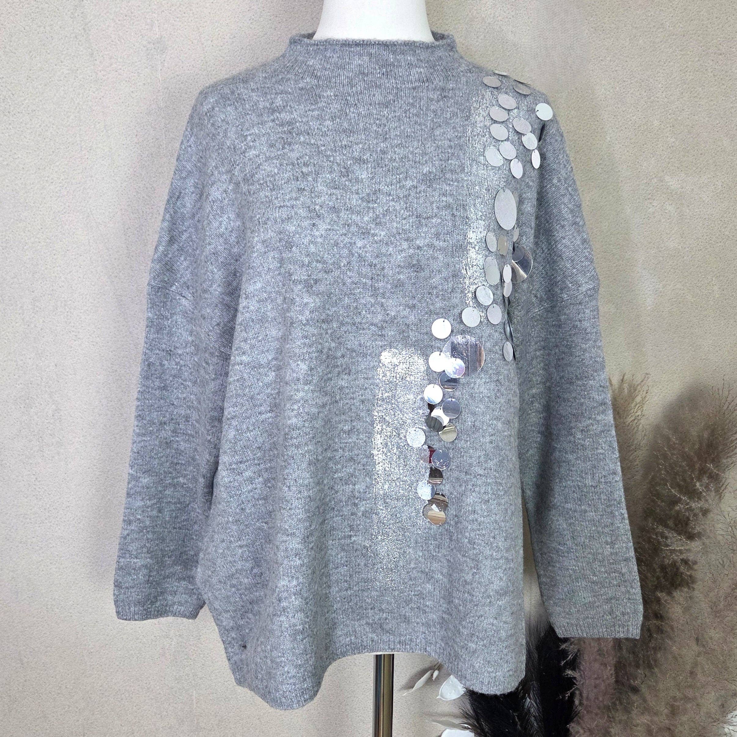 Tempest Designs - Wholesale Knit Sweater - Women's - Super soft jumper with metallic brush stroke and variegated sequin detail (M-L)1