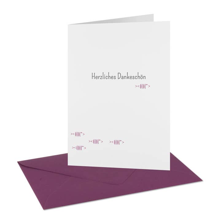 Danksagung Kom.-Konfi. "Herzliches Dankeschön" Fischschwarm für den Großhandel von à la carte - Kartenmanufaktur