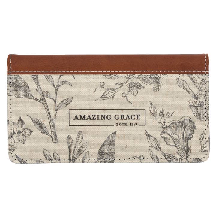 Christian Art Gifts - Wholesale Wallet - Women's - Checkbook Wallet Amazing Grace 2 Cor. 12:9