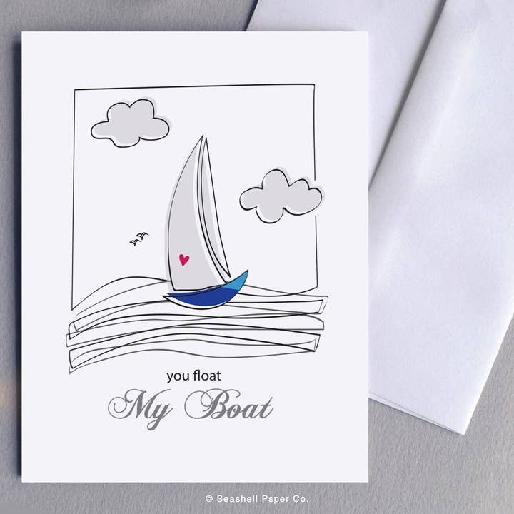 Liebe Boat Karte für den Großhandel von Seashell Paper Co.