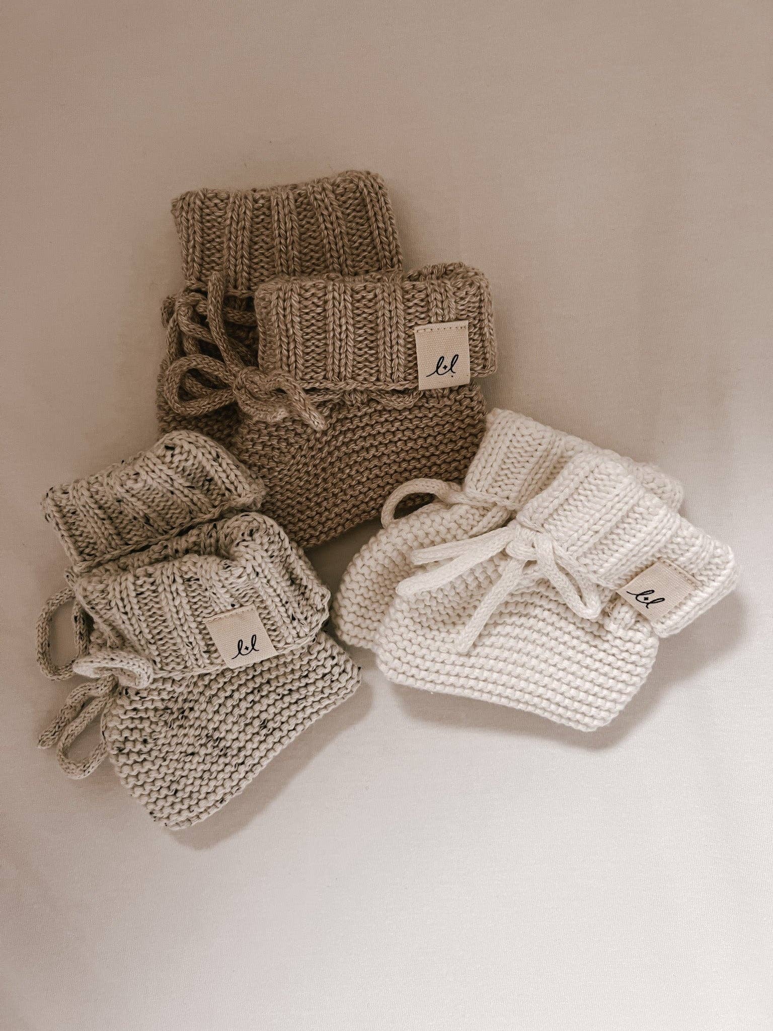 Luna + Luca Organic Booties - White for wholesale on Faire1