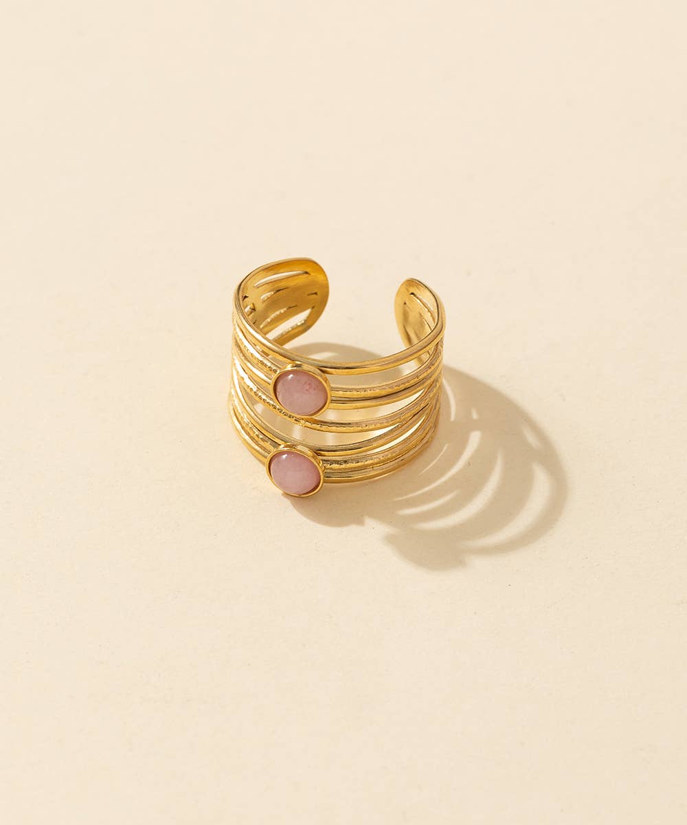 Blossom bijoux – Großhandel Band/Stapelring – Einstellbarer Ring aus Edelstahl 24BGA0502