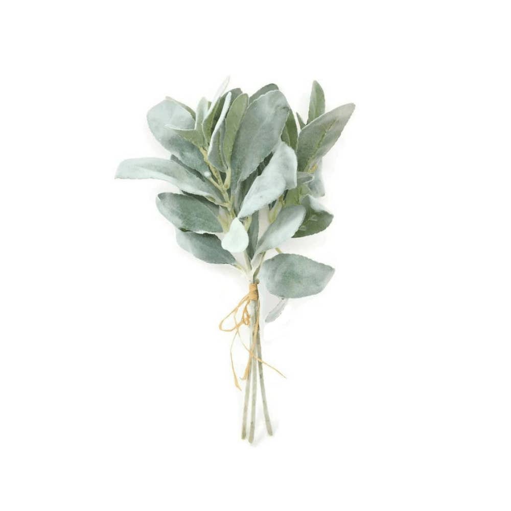 Qube Luxe by Debbie Marks - Vendita all'ingrosso Fiori finti - Orecchie di agnello artificiali floccate, 3 steli (36 cm)