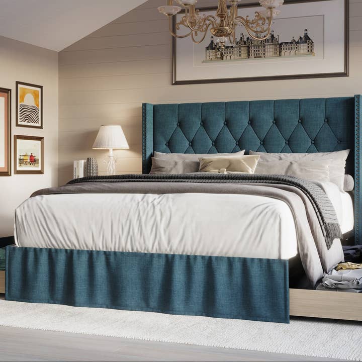 Home Design - Wholesale Bed - Home Design Andrea Upholstered Storage Panel Bed Frame3