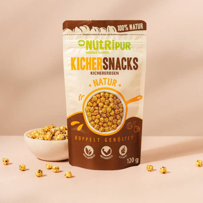 Chickpeas double roasted (without salt) for wholesale by NutriPur