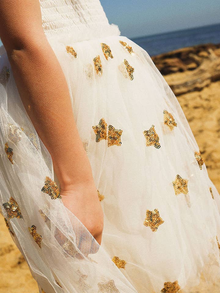 WISHES TULLE DRESS IN SNOW CONE STARS for wholesale on Faire2