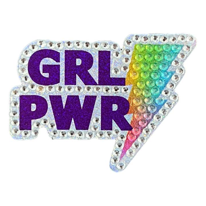 Girl Power 2" Rhinestone Sticker for wholesale by StickerBeans