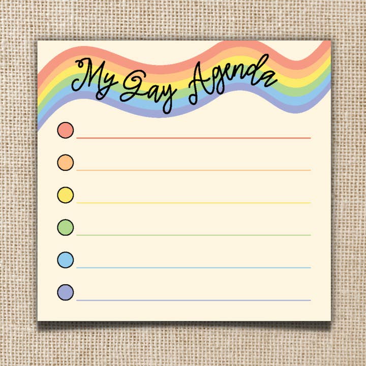 Kingdom of Threads - Wholesale Sticky Notes - My Gay Agenda Sticky Notes0