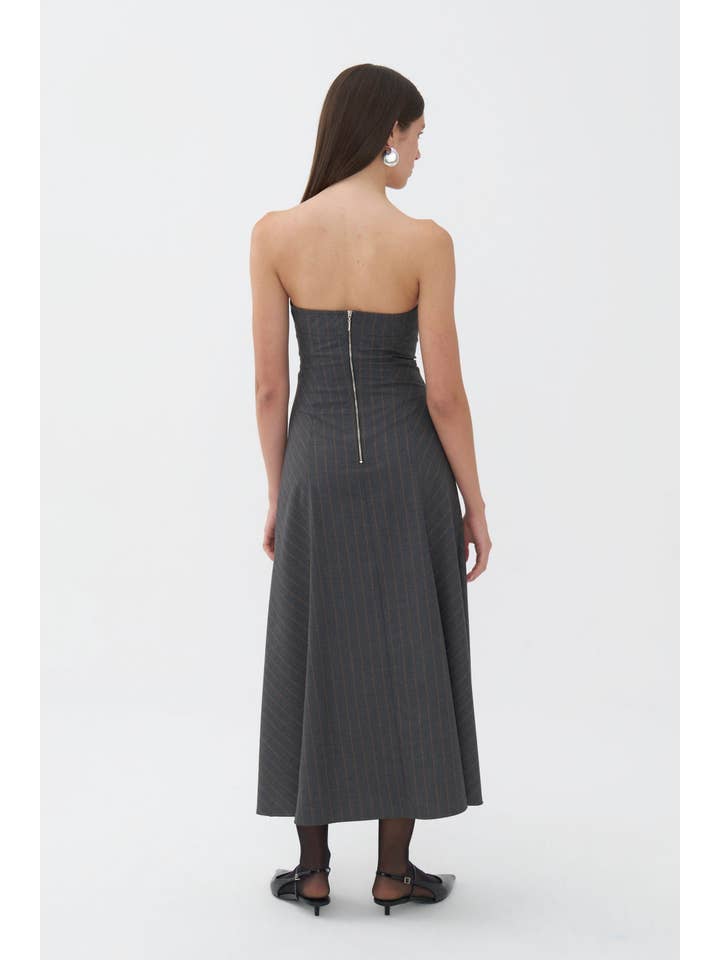 Gray Strapless Maxi Dress for wholesale on Faire2