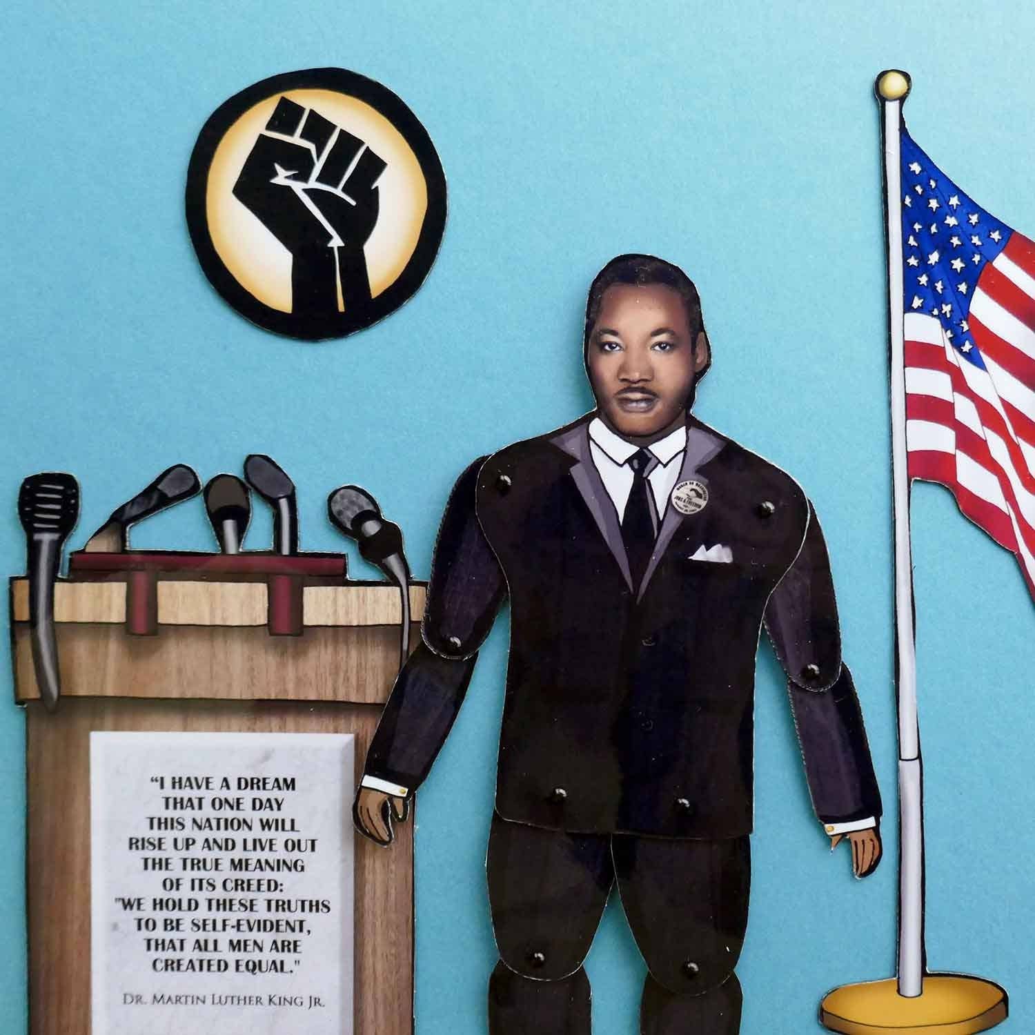 THE PAPER IDOLL - Vendita all'ingrosso Calamite - Magnete da frigo posabile o set ispirato a Martin Luther King6