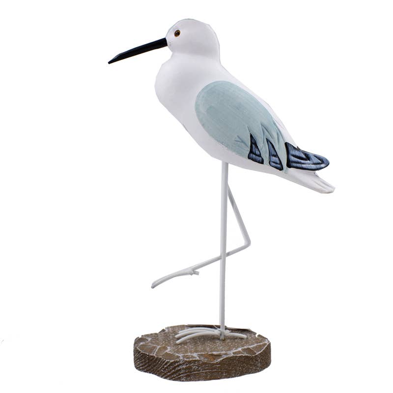 CB Home Collection - Wholesale Decorative Figurine - 10.5" White with Blue Sea Bird Standing on One Foot Figurine0