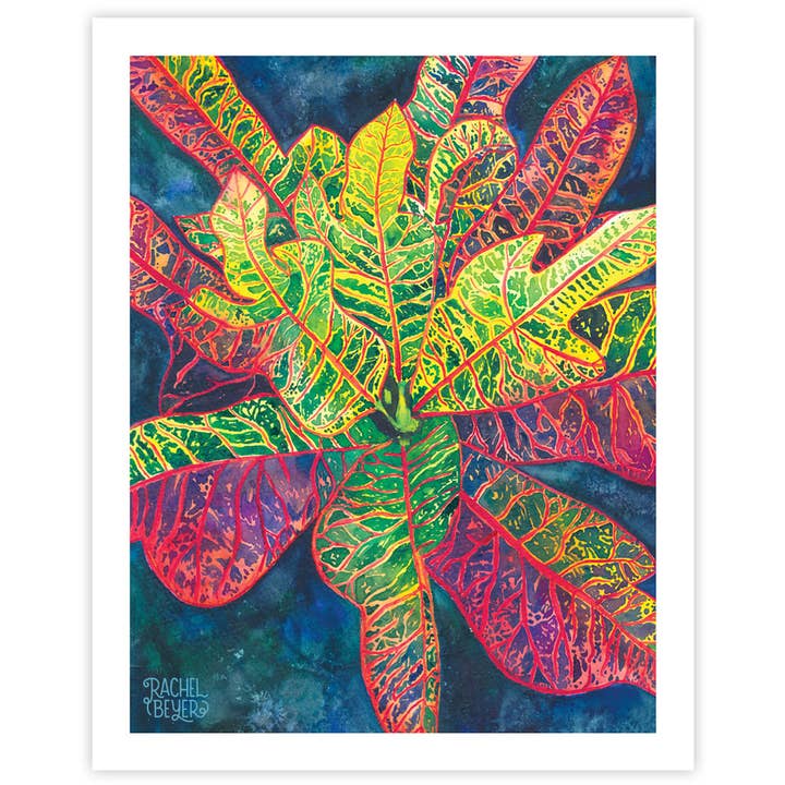 Rachel Beyer - Vente Affiche d'art - Croton Leaves Art Print