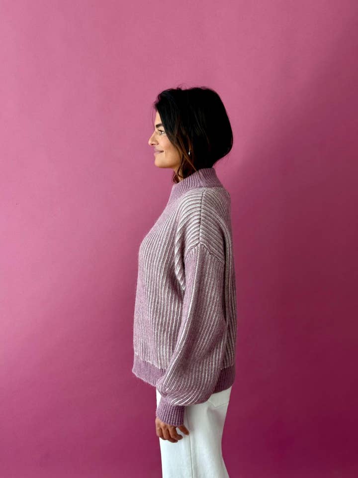 MindTraveler - Wholesale Knit Sweater - Women's - Emma Jersey Mauve and Beige2
