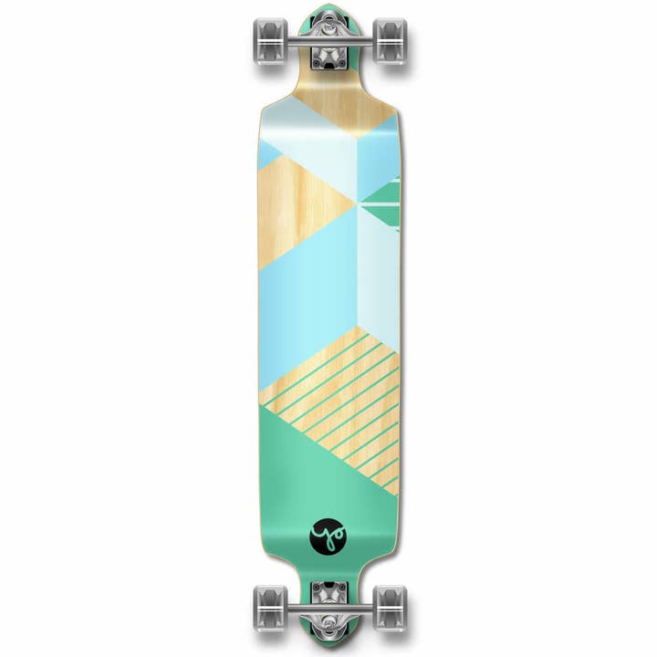 Yocaher Drop Down Complete Longboard-Geometric Series-Green for wholesale by Yocaher Skateboards