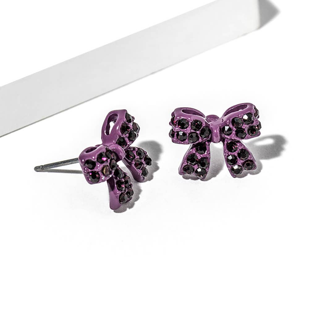 Sensibling Corp. - Vente Clous d'oreille - Boucles d'oreilles clous nœud en strass cristal1