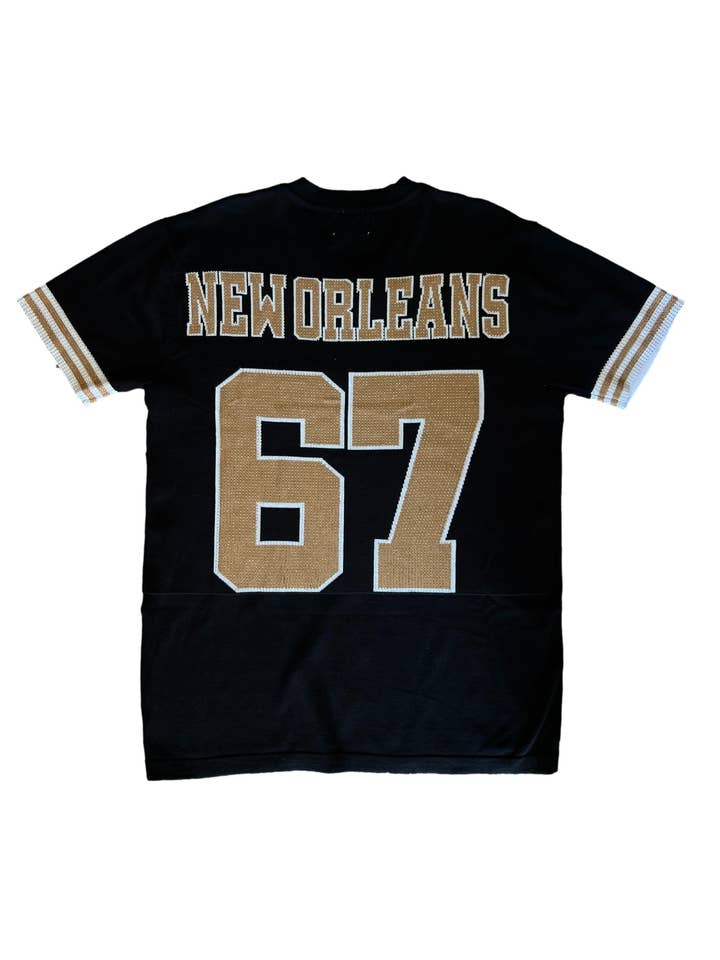 Knit Jersey Dress- Black & Gold for wholesale by Sparkle City