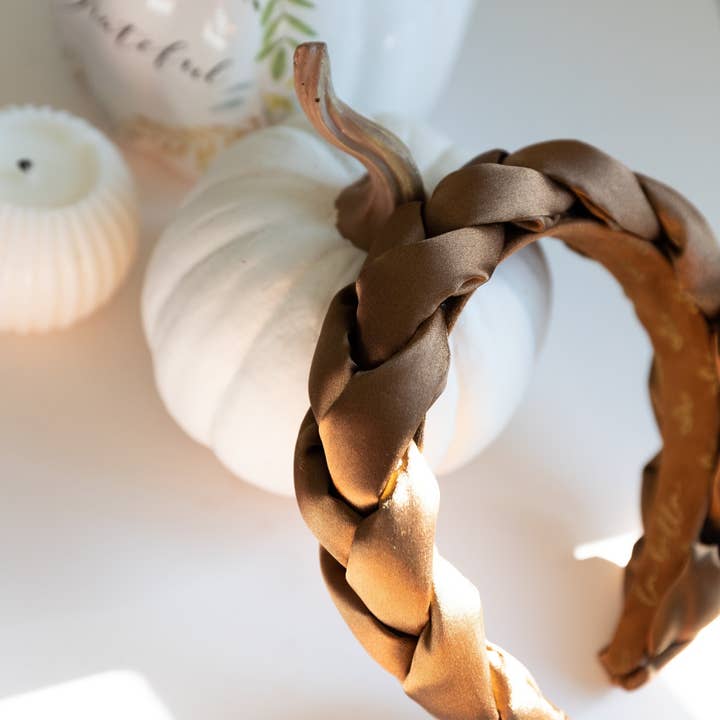 Mocha Braided Halo Headband for wholesale by La Bella