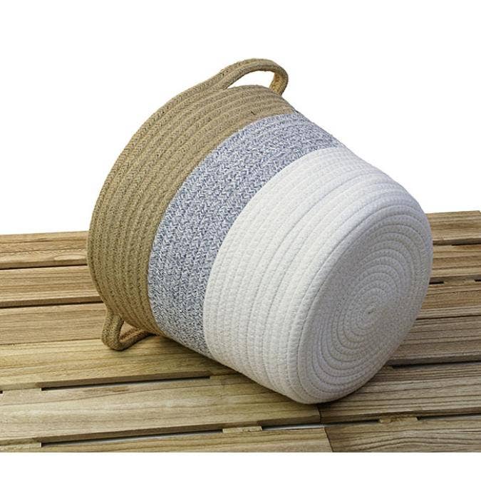 Buhi Imports - Vente Bacs de rangement - Récipient en tissu rond de 12 pouces2