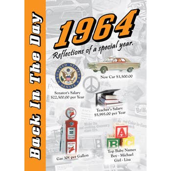 3 Oak Publishing / Back In The Day - Wholesale Everyday Greeting Card - 1964 Back In The Day Greeting Card / Booklet (envelope inclu