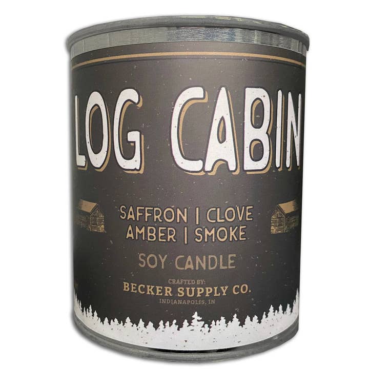 Log Cabin Candle - 1/2 Pint for wholesale by Becker Supply Co