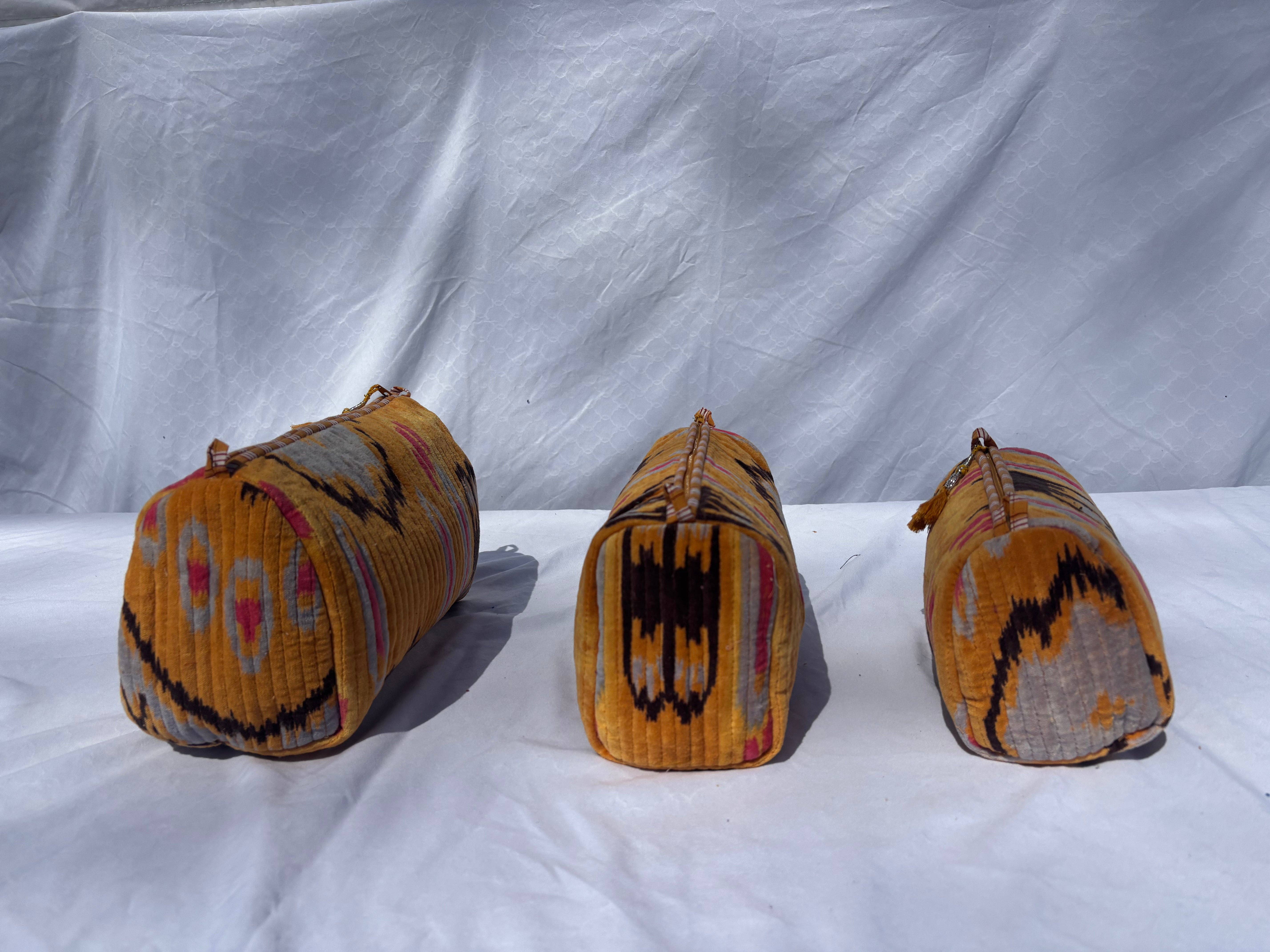 Tibet Handicrafts LLC - Wholesale Travel Set - Orange Velvet 3 Piece Travel Set7