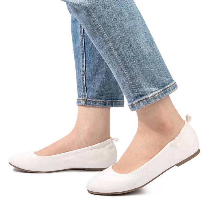 funkymonkey - Wholesale Flats - Women's - Velva - White - Women's Slip On Ballet Flat5