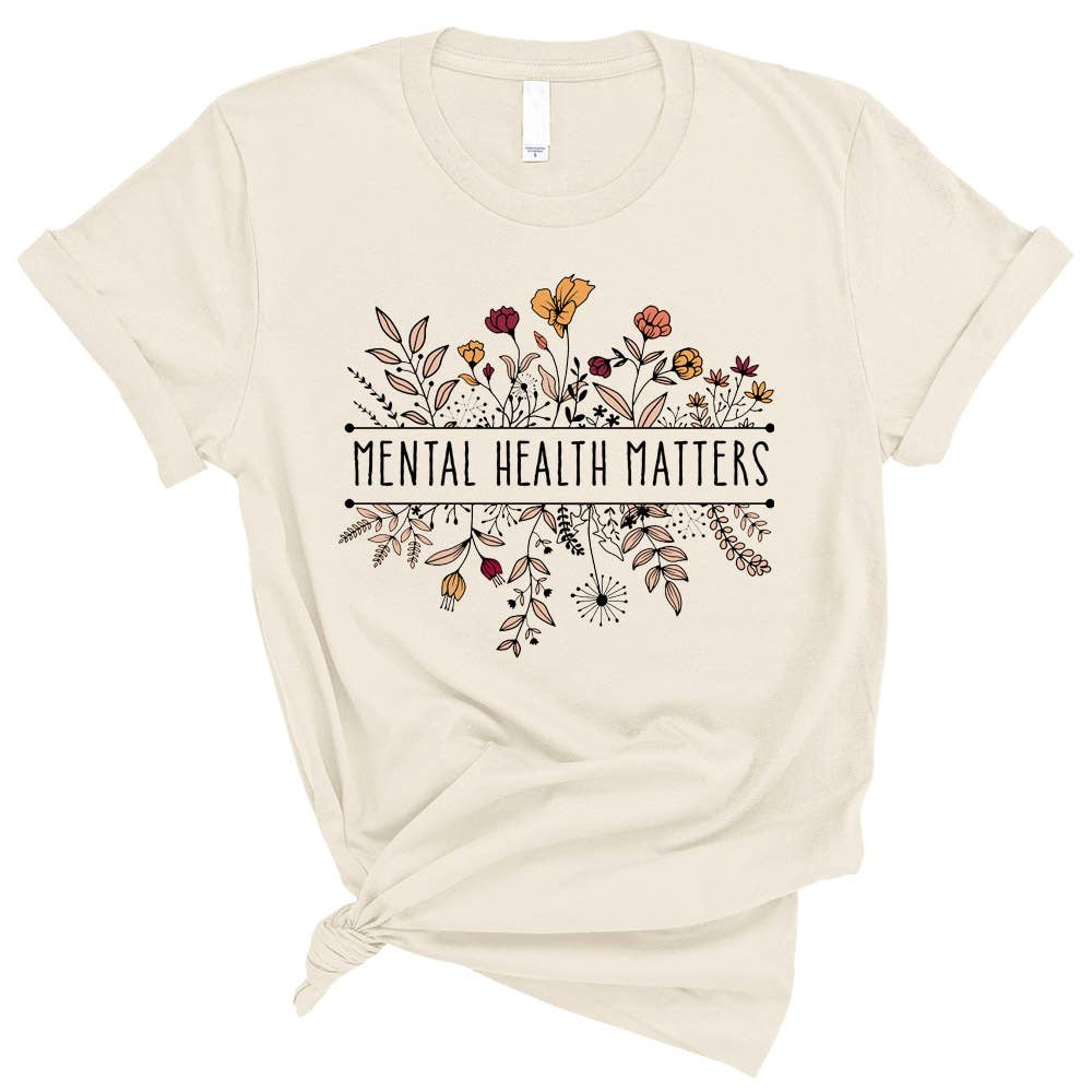 DaisyChainDesignCo - Wholesale T-Shirt (Graphic) - Women's - Floral Mental Health Matters Graphic Tshirt1