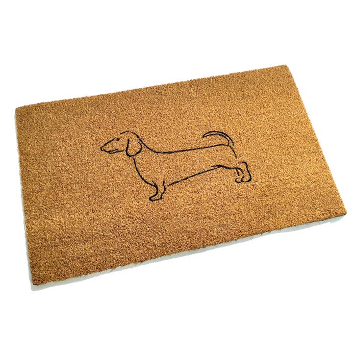 Sausage Dog Coir deurmat voor wholesale door Black Ginger