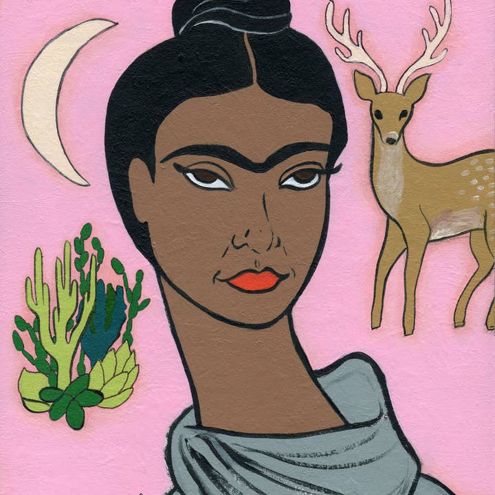 Amanda Laurel Atkins Art + Illustration - Wholesale Art Print - Frida - Deer - Moon Signed Print