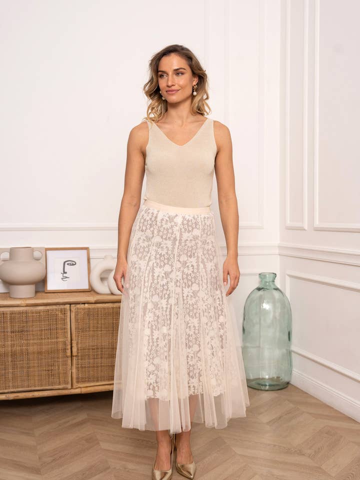 CHOKLATE PARIS (US DUTY-FREE) - Wholesale Skirt - Women's - Skirt March tulle & lace - CK08032-210