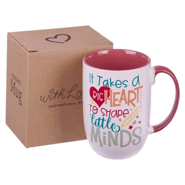 Christian Art Gifts - Wholesale Coffee Mug - Mug Red Big Heart to Shape Minds2