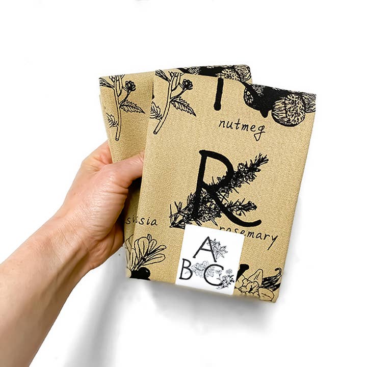 Planetarium - Wholesale Tea Towel - ABC Herbs & Spices Hand-printed Tea Towel1