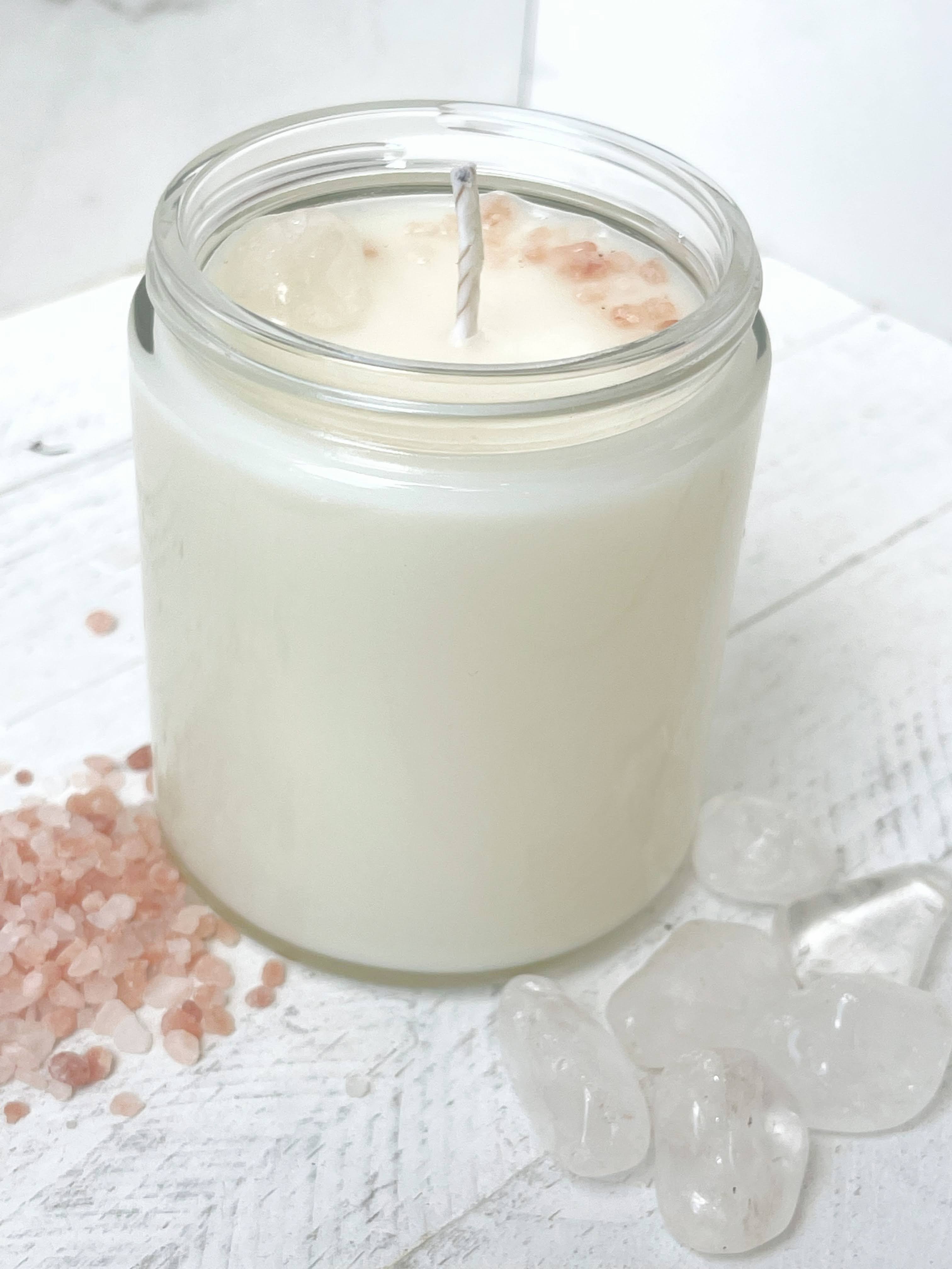 Rage Gems & Jewelry – Engroshandel Glaslys – Kvarts & Pink Himalaya havsalt Organisk soja vokslys2