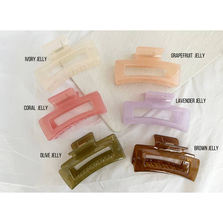 LoveLina - Wholesale Hair Clip - Women's - Jumbo 4-Inch Jelly Hair Clips - BETTY JELLY