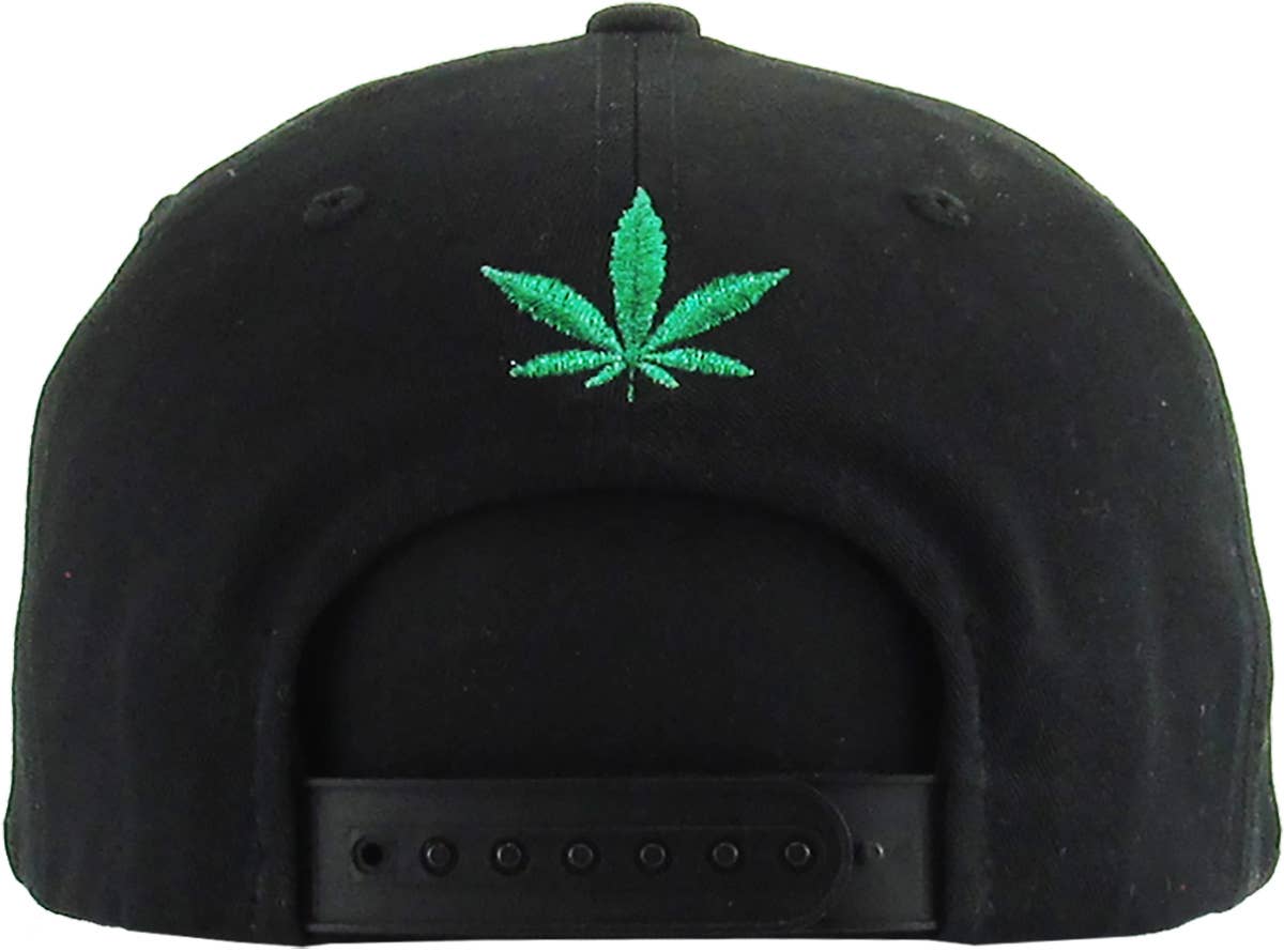 KBETHOS - Wholesale Flat Brim Cap - Men's - MARIJUANA LEAF SNAPBACK3