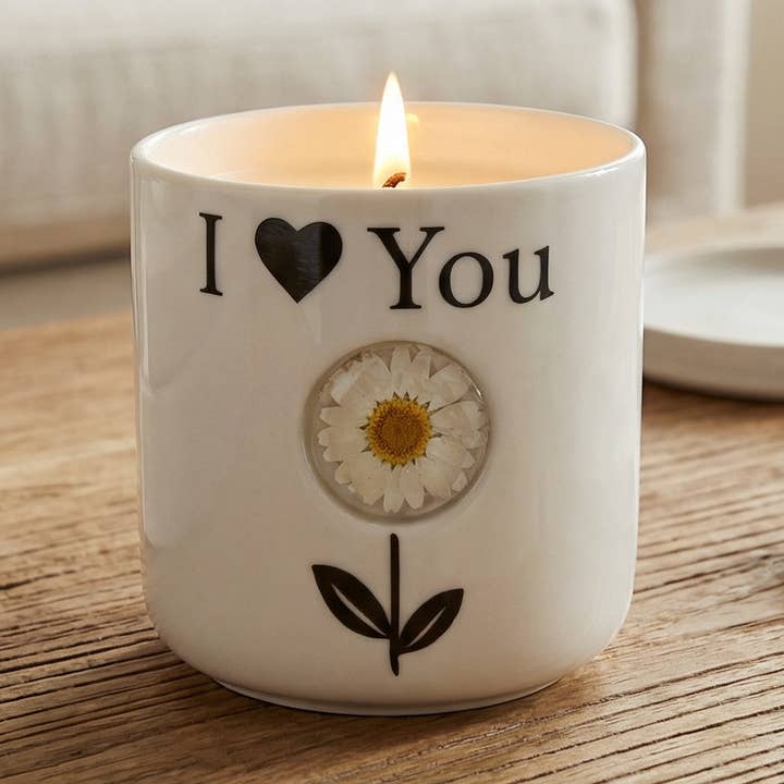 Velas Artesanais de São Valentim - Velas de Soja com Flores Prensadas por atacado de Sunnie Lane