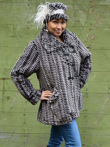 Casaco Dietrich - Pêlo Sintético Escuro Variado - (Tamanhos Limitados) por atacado de PANDEMONIUM