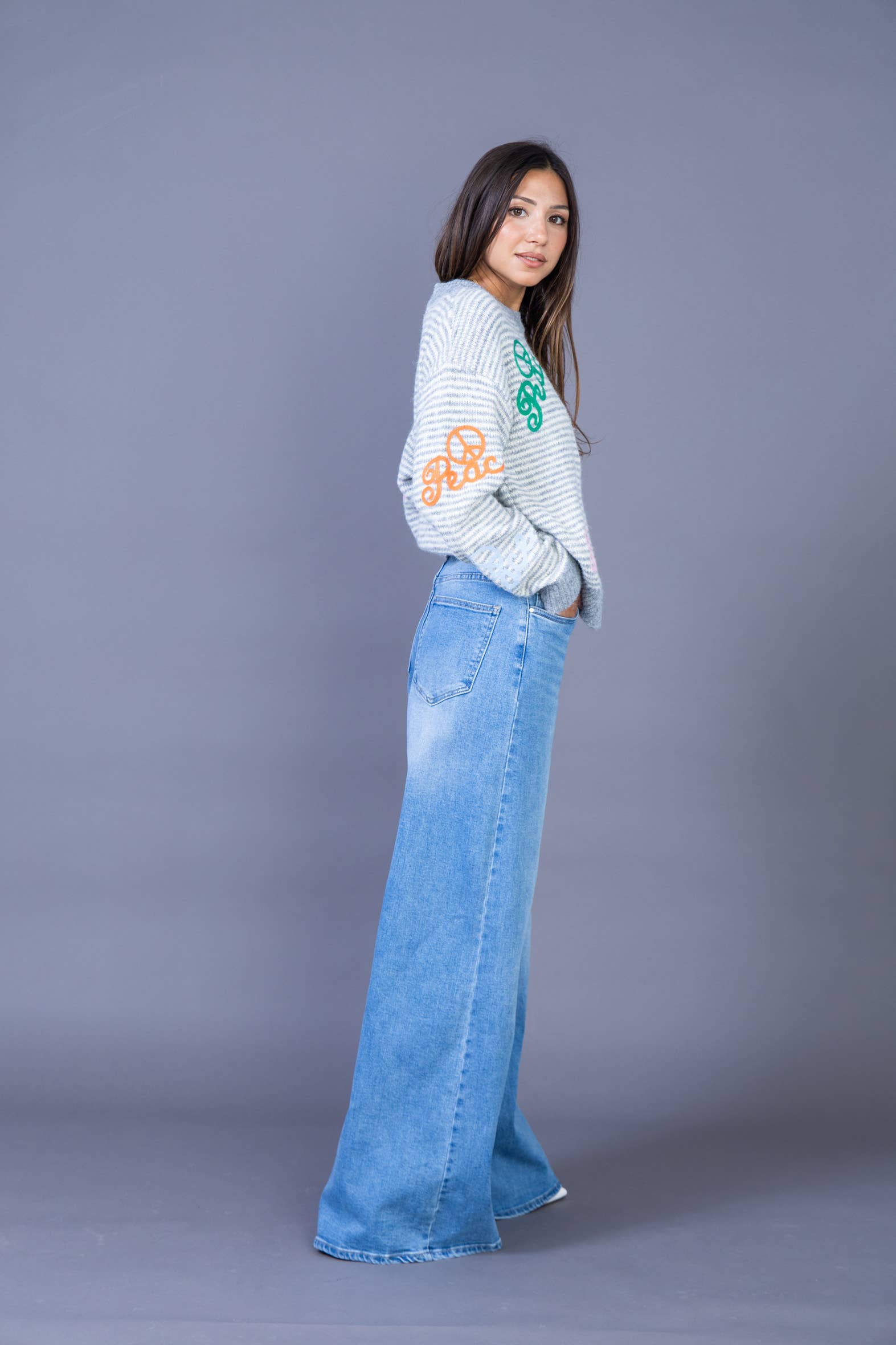 ANA & LUCY - Wholesale Jeans - Women's - Women's ultra wide leg jeans (Palazzo) "Nolwenn" - ANA & LUCY6
