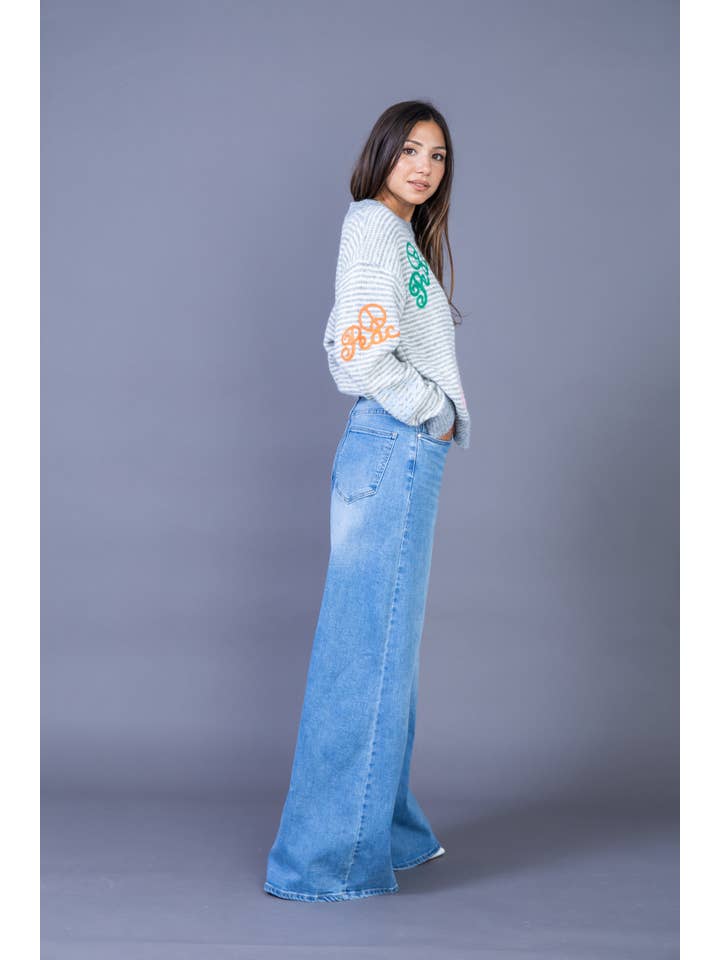 ANA & LUCY - Wholesale Jeans - Women's - Women's ultra wide leg jeans (Palazzo) "Nolwenn" - ANA & LUCY6