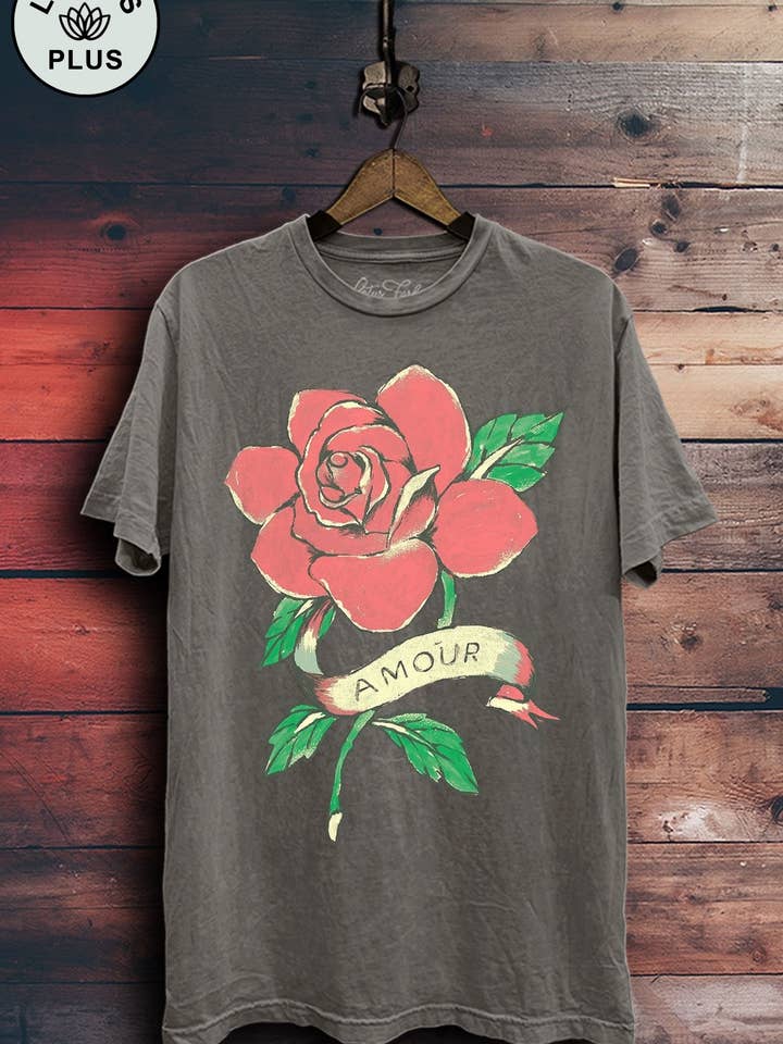 Lotus Fashion Collection - Wholesale Screen Printed T-Shirt - Women's - Amour Rose Graphic Top2