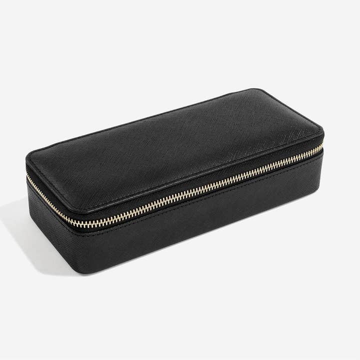Stackers – Großhandel Schmuckschatulle/-Organizer – Schwarze große Reiseschmuckbox mit Reißverschluss