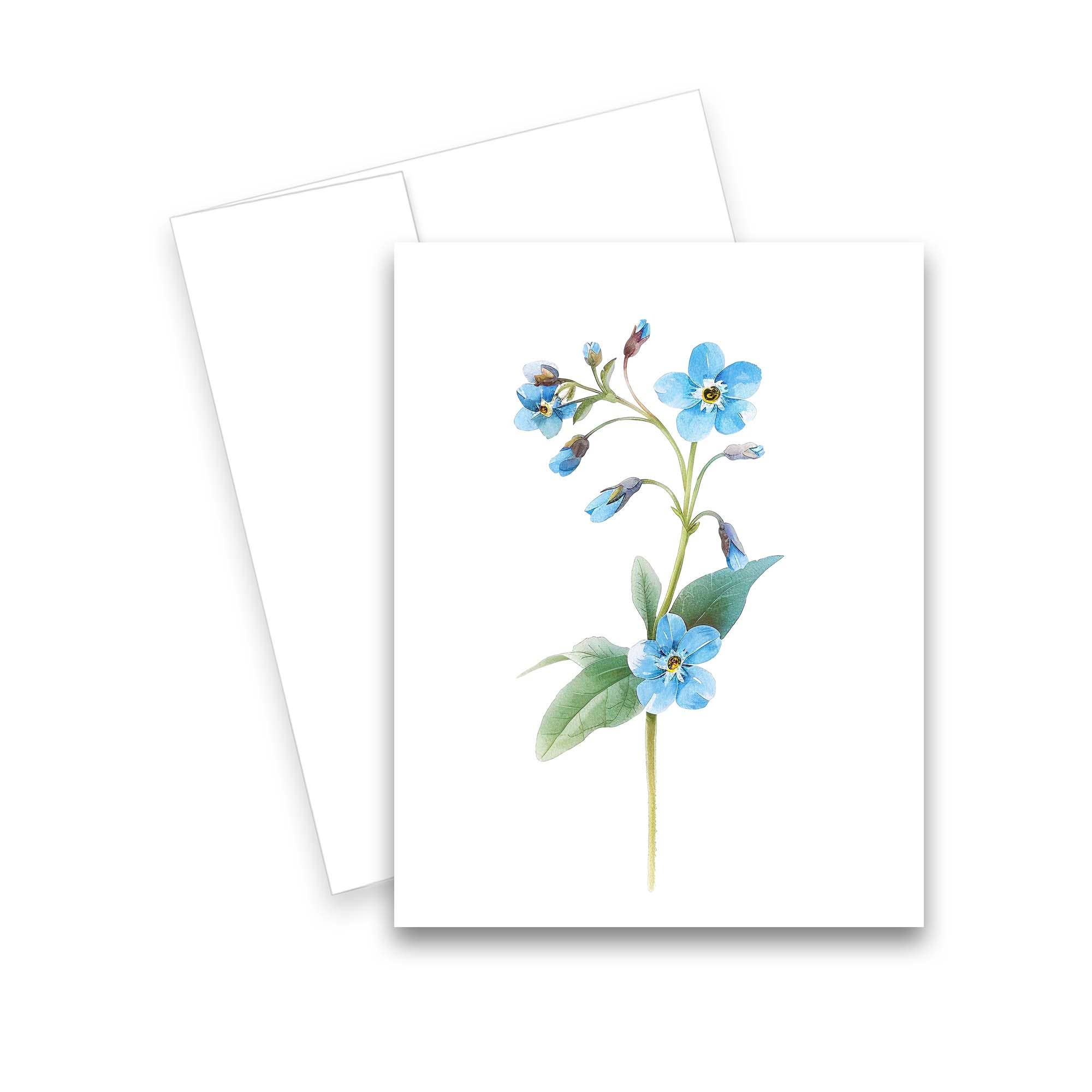 Aria Rae – Cartão de saudação diária por atacado – Forget Me Nof Notecard - Conjunto de 1 ou 4 - Cartões de saudação0