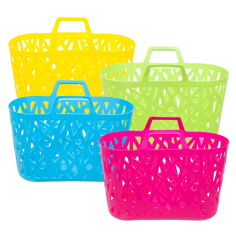Deluxe Import Trading - Wholesale Grocery/Shopping Bag - Plastic Shopping Basket - 19.68'' - Assorted0